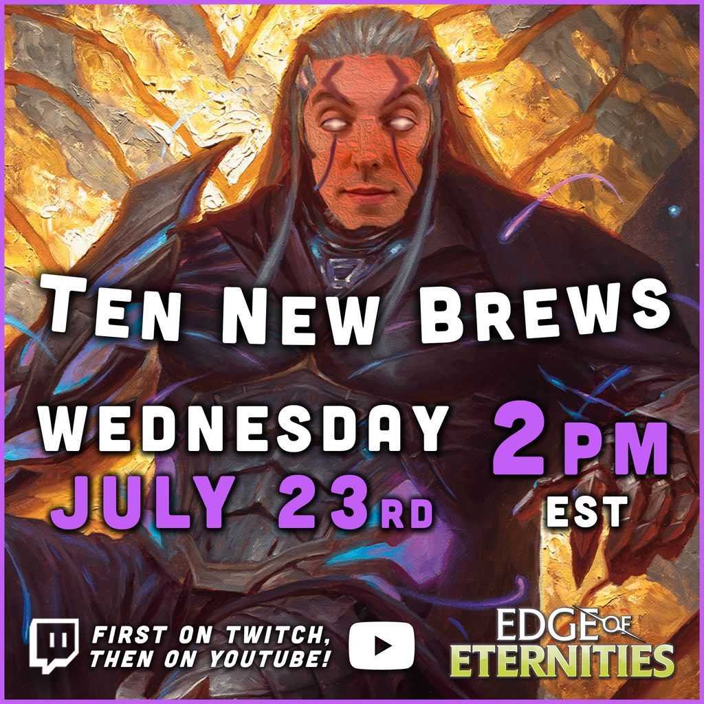 JimDavisMTG's tweet image. 🤩 #MTGEternities brings with it a whole new Standard format - it's rotation time! What brew are you most excited about? 🤔
See what I've cooked up for #TenNewBrews tomorrow at 2pm EST on Twitch!