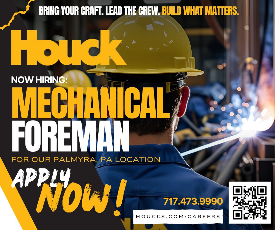 🔧 Now Hiring: Mechanical Foreman 🔧

Apply today and help us build what matters.

#NowHiring #SkilledTrades #MechanicalForeman #ConstructionJobs #IndustrialCareers