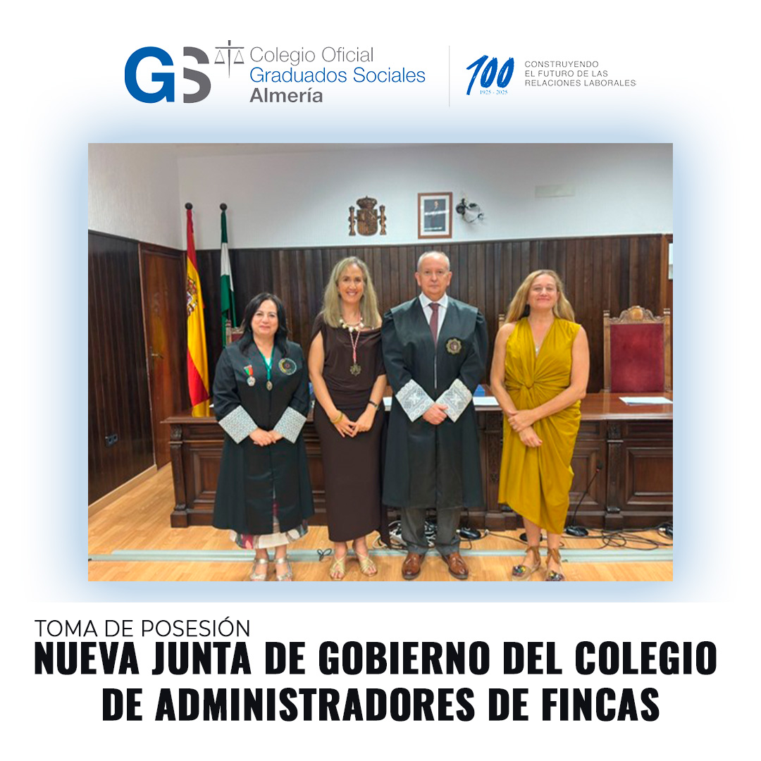 18-07-2025.-👩🏼‍⚖️💼La presidenta Mª del Mar Ayala Andújar, asiste en calidad de invitada a la toma de posesión de la nueva junta de gobierno del Colegio de Administradores de Fincas en la sala de vistas de la Audiencia Provincial de Almería.

#TomaDePosesiónAdministradoresFincas