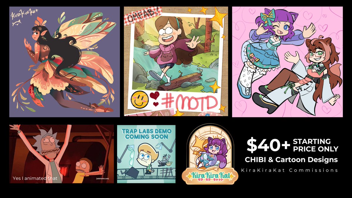 Since my industry is suffering from layoffs due to AI I'm opening emergency artwork comms! I'm a single mom so any help is appreciated.

I can do Illustrations or make cute animations. I can do a wide range of art and styles. Let me help you bring sparkle and color to your brand!