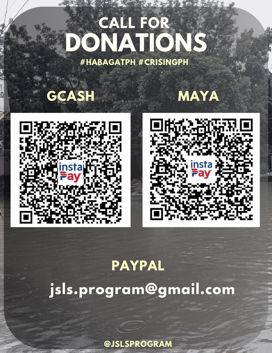 jslsprogram's tweet image. 📣 CALL FOR DONATIONS 

For our anniversary project, we decided to conduct a donation drive to help the victims of Habagat #CrisingPH 

Filling out the google form will help us easily track the donations and we’ll give updates regularly.
🔗: forms.gle/FiWQZjE7iBfkov…