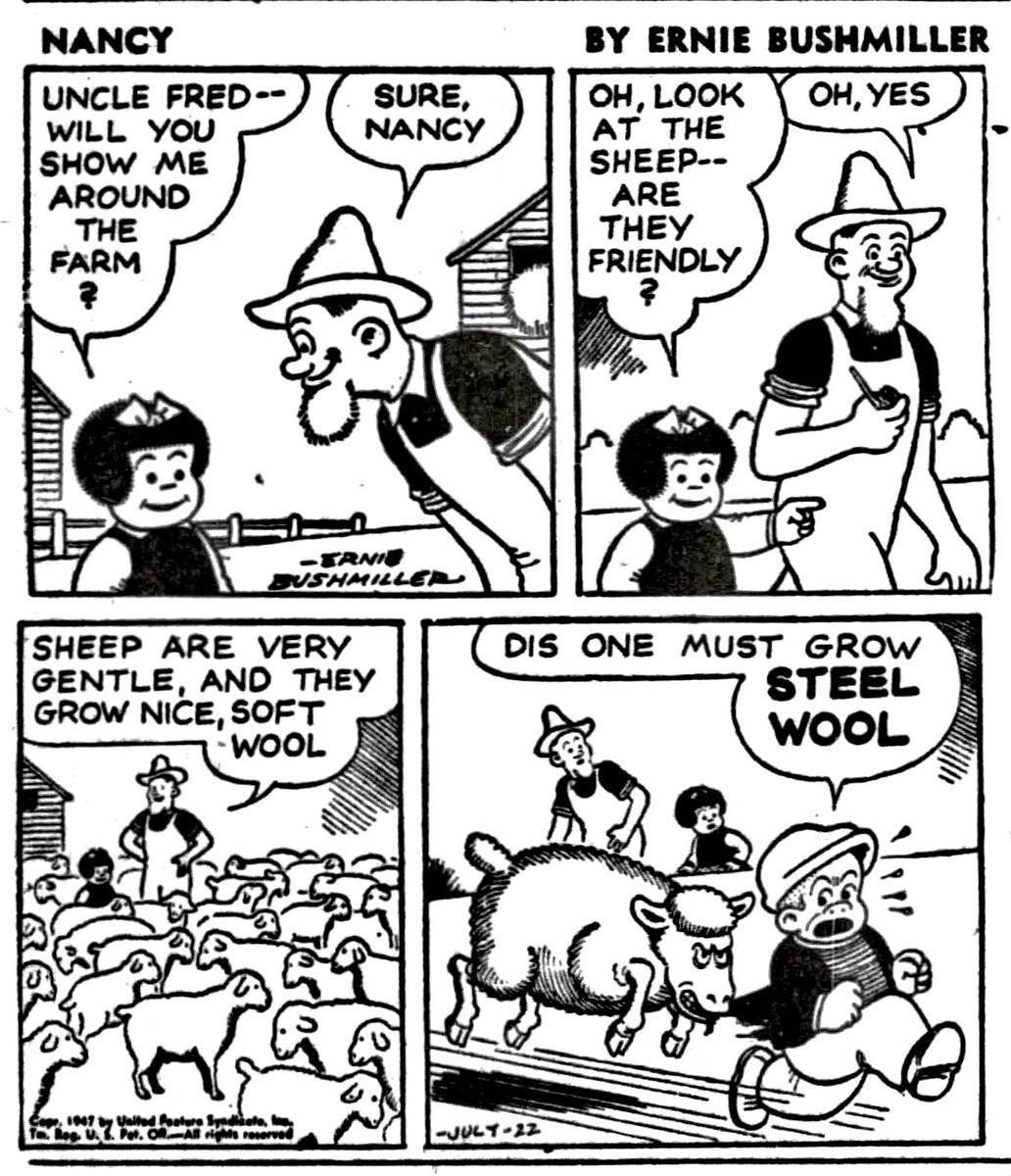 JohnnyCallicutt's tweet image. Nancy By Ernie Bushmiller
July 22,1947
