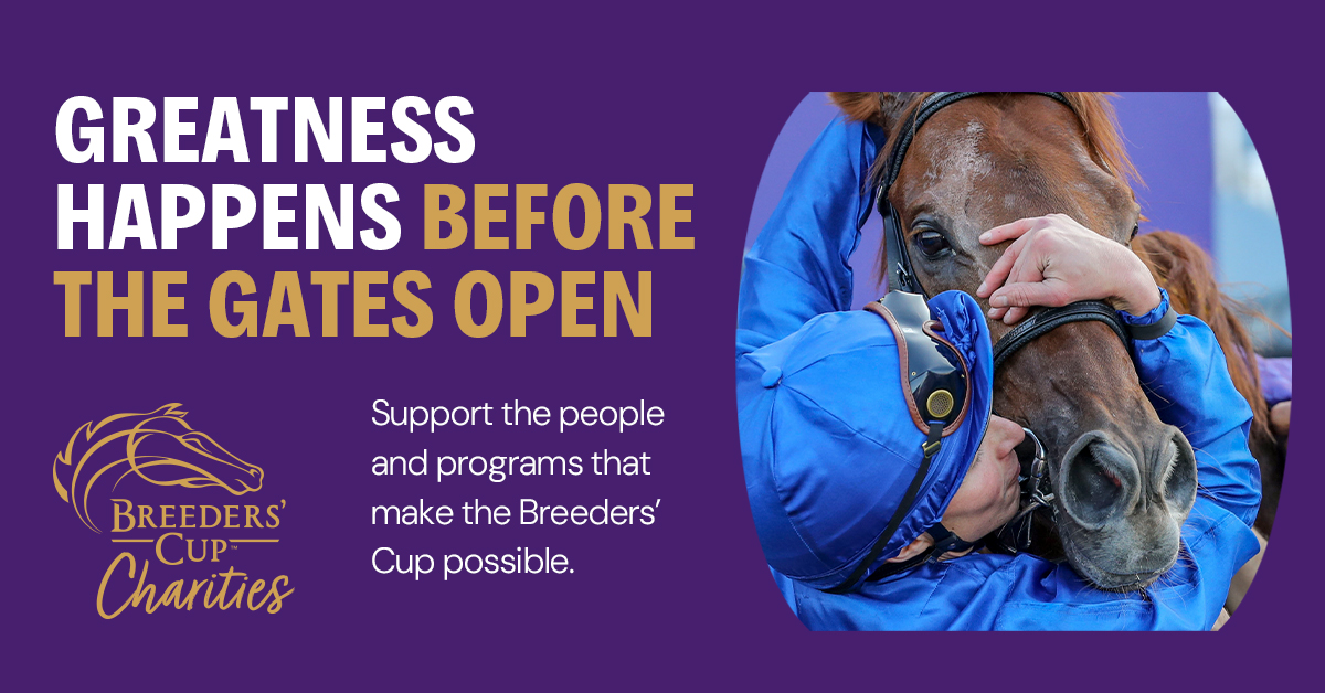 Did you know that  every donation to #BreedersCup Charities will be matched up to $100K on tomorrow's Annual Day of Giving thanks to the generosity of Ken Freirich! Let’s make a real impact! 🏇 

Donate tomorrow at ➡️  breederscup.com/charities