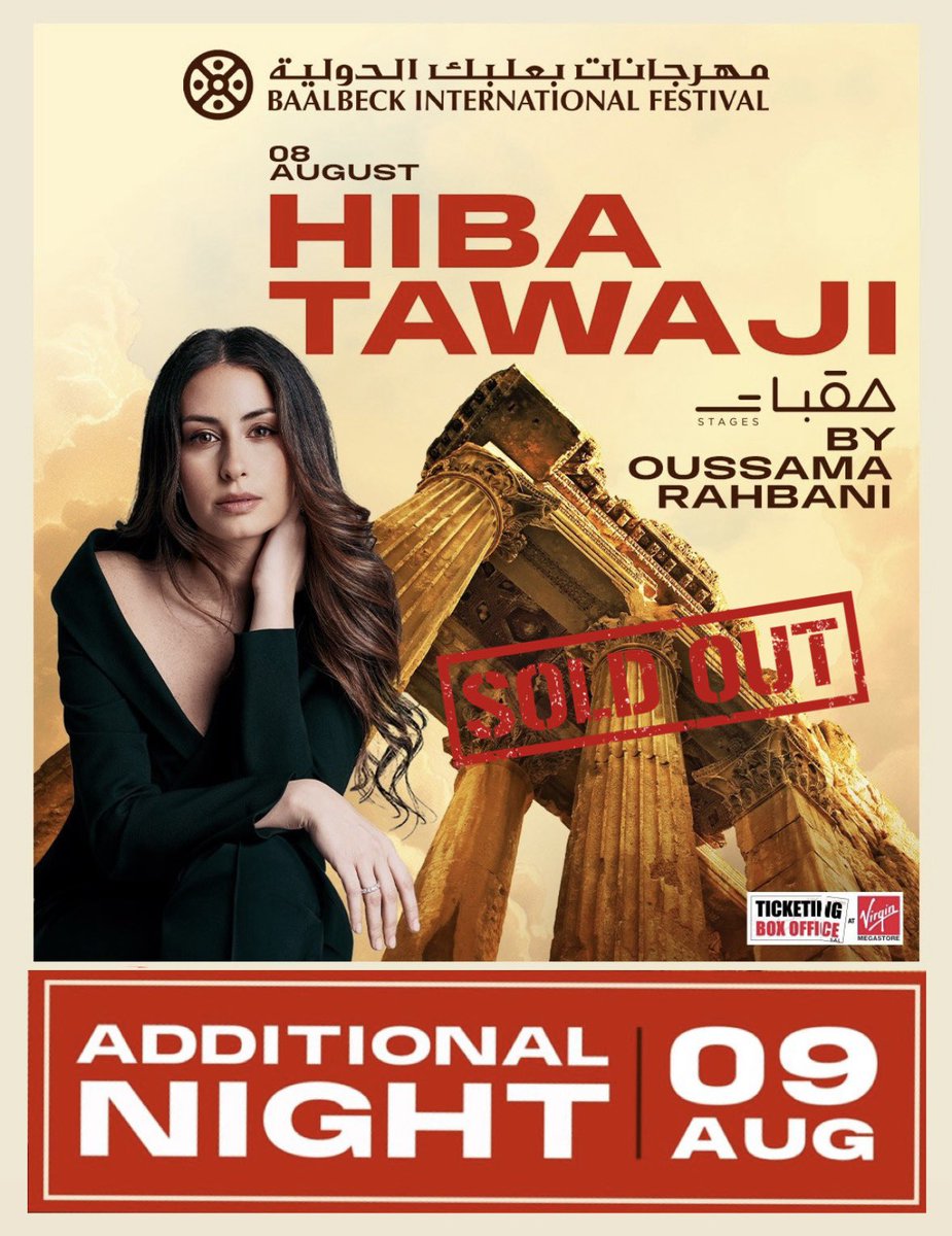 hibatawaji's tweet photo. My show at @BaalbeckFest (Aug 8) is officially SOLD OUT and I'm beyond grateful for your incredible love and support ❤️

Due to overwhelming demand, we've added a second performance on August 9!

Can't wait to see more of you there !!!

🎟️ Tickets available @TicketingBO https://t.co/iYAZxGpenU