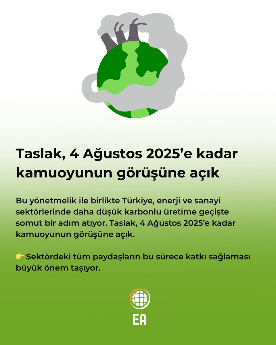 Türkiye Emisyon Ticaret Sistemi Yönetmeliği Yayımlandı 🌍

İklim Değişikliği Başkanlığı, Emisyon Ticaret Sistemi Yönetmeliği Taslağı’nı yayımlayarak Türkiye’nin karbon ticaretine geçişinde önemli bir dönüm noktasına işaret etti. Taslak yönetmelik, Türkiye’de 10 yıldır yürütülen