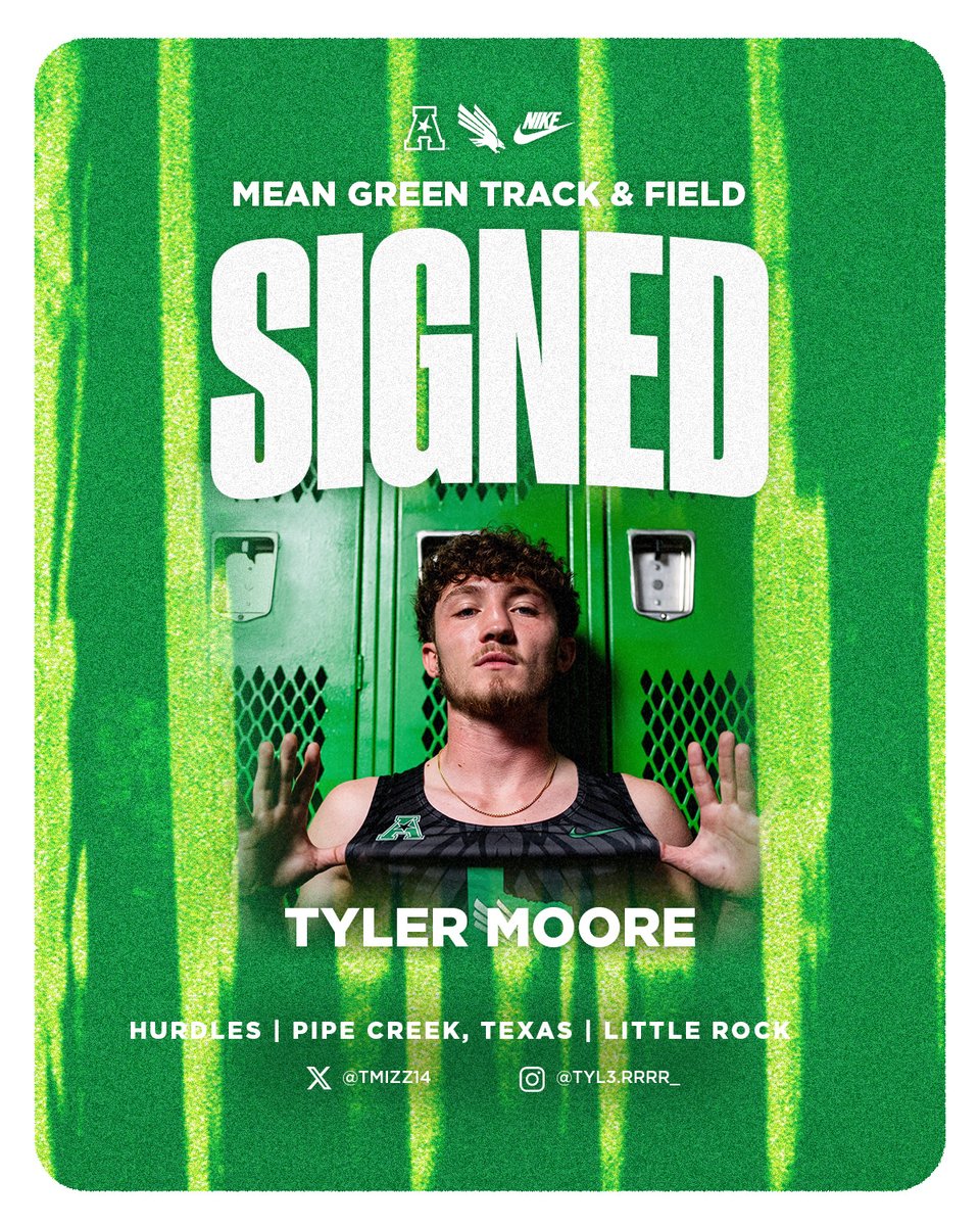 MeanGreenTFXC's tweet image. Ready for this guy to be a part of the Mean Green!
Tyler is a two-time conference champ in the 400m hurdles 👀
#GMG🦅 I @tmizz14
