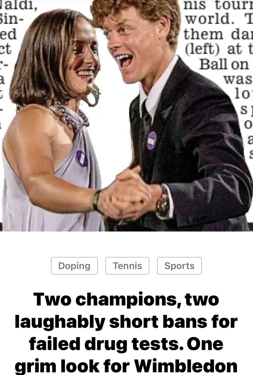 greggy_tt's tweet image. The ITIA -fully funded by the ATP, WTA, ITF, and all four Slams -handled every step of the Sinner and Świątek doping cases. That’s right: the same people with everything to lose ran the investigation. It’s a farce.
#dopinner #CORRUPTION #Tennis