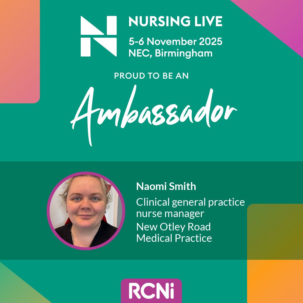 NaomiBe44702921's tweet image. So excited to have been selected as an #Ambassador for @NursingLiveUK
Please use the link below to book
@johnwalsh88
@NurseinPractice @BTHFT
@Gpnsnn @louisebrady17 @theRCN
eventdata.uk/Visitor/Nursin…
#yourtimetothrive #nursinglive2025
#conference