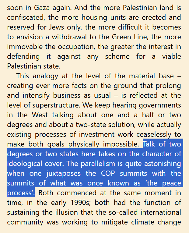 Kali_de_Armas's tweet image. Malm gets an absurd amount of mileage from this analogy between the climate crisis and the Palestinian genocide. Tells you a lot about ruling class strategies and logics.
('The Destruction of Palestine Is the Destruction of the Earth')