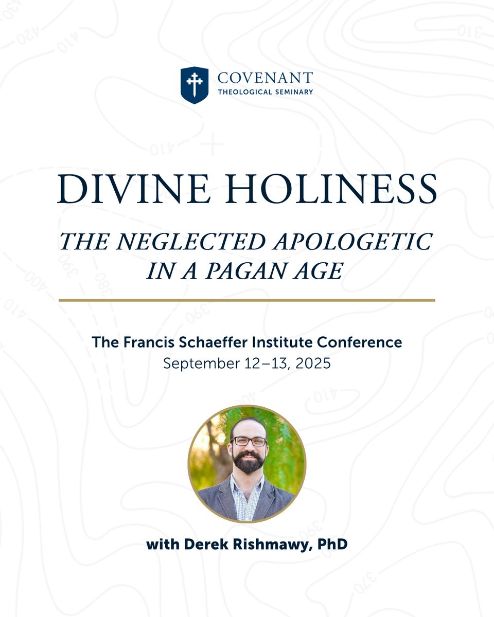 CovSeminary's tweet image. Covenant Seminary is pleased to announce @DZRishmawy as the featured speaker for the 2025 Francis Schaeffer Institute Conference: "Divine Holiness: The Neglected Apologetic in a Pagan Age."
📅 Sept. 12–13
📍 Rayburn Chapel, Covenant Seminary
Learn more: covenantseminary.edu/news/fsi-confe…