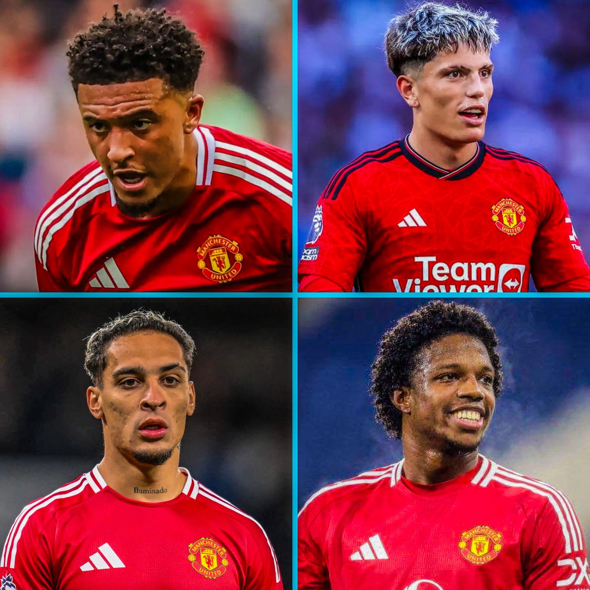 eurofootcom's tweet image. ๐จ๐ These 4 Manchester United players are all up for sale, reports @FabrizioRomanoโฆ
โข Jadon Sancho (25)
โข Alejandro Garnacho (21)
โข Antony (25)
โข Tyrell Malacia (25)