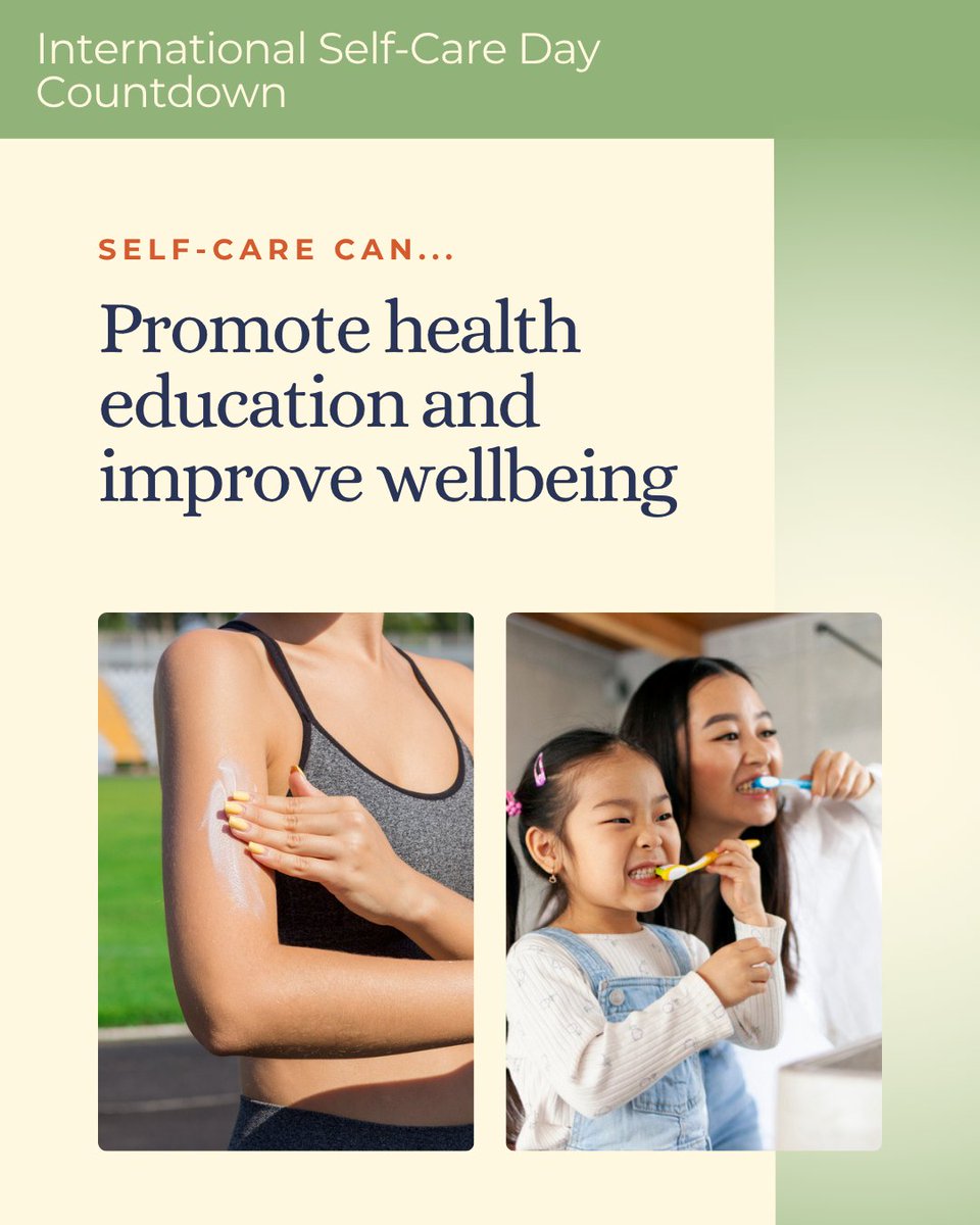 CHPA's tweet image. 2 days until #InternationalSelfCareDay! Self-care education empowers individuals to confidently manage everyday health needs and make informed decisions. For free educational and expert resources, check out HealthInHand .org #SelfCareIsHealthcare #SelfCareDay
