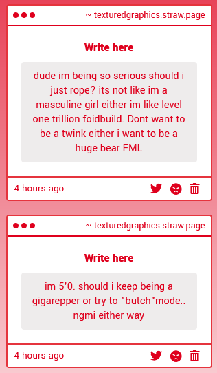 AliasTextured's tweet image. Dwarfmode bro, a lot of bodybuilders that go pro tend to be on the shorter side because it makes it a lot easier to build muscle. Go to the gym and start roiding, hrt rep, one day you'll get yourself an anorexic elfmoding gf, don't allow estrogen to further deform you.