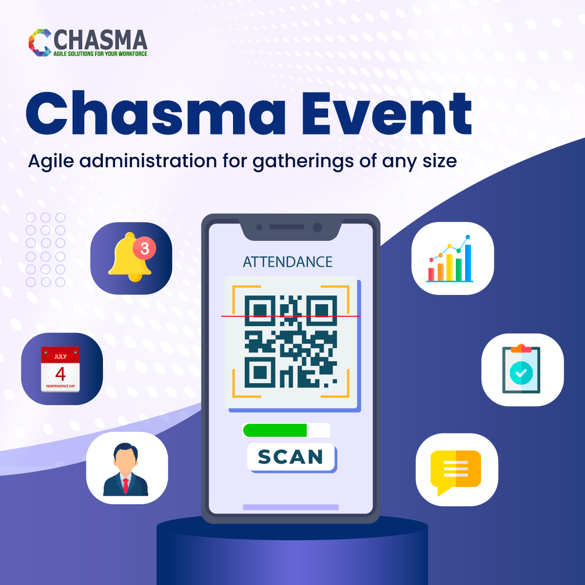 ChasmaPlace's tweet image. Plan smart. Scan fast.
Chasma Event makes attendance management seamless for events of any size.
@ChasmaPlace
#EventTech #AttendanceTracking #AgileHR #DigitalCheckIn #HRInnovation