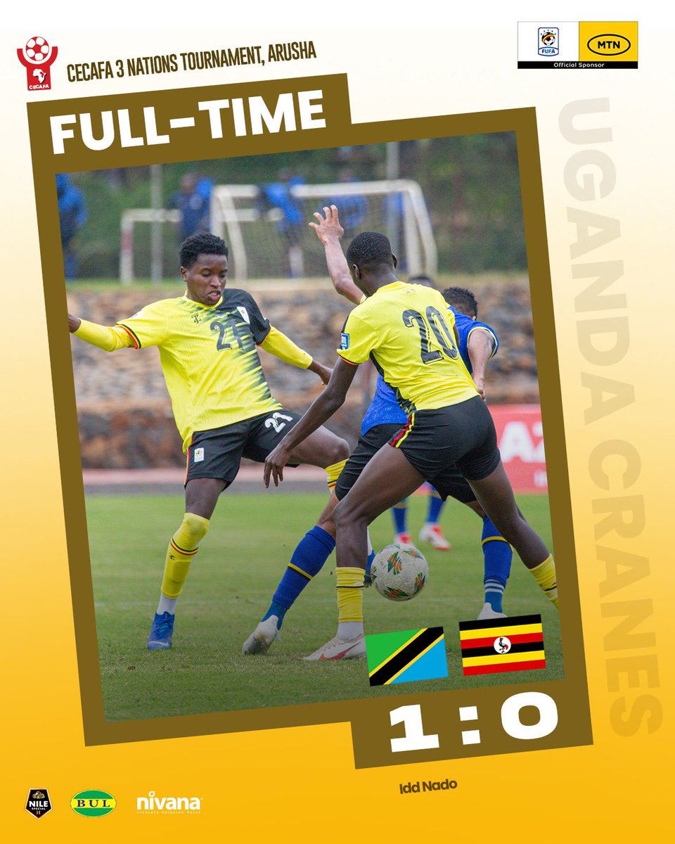 fufatv1's tweet photo. Full-time in Arusha!
πΉπΏ 1 | 0 πΊπ¬
#TANUGA | #CECAFA3Nations | #HomeOfUgandanSport https://t.co/kQgQWfeD74