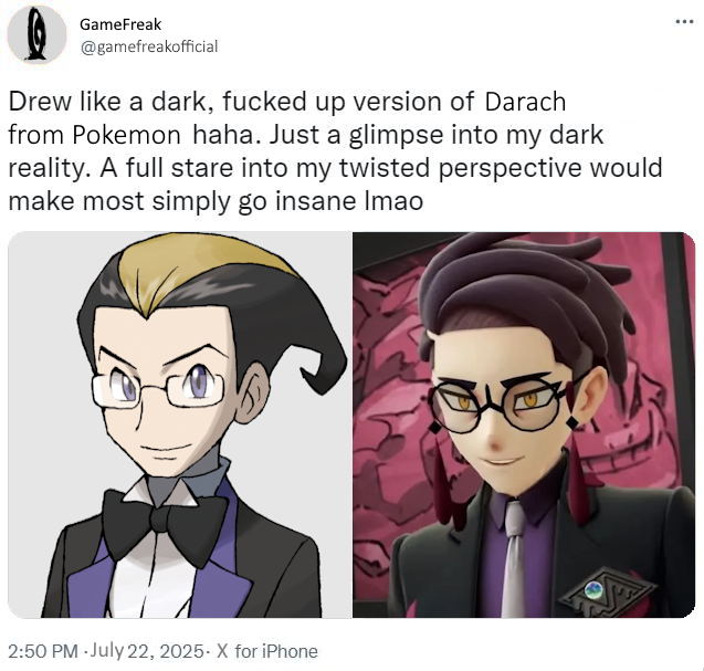 Lu_Kalaa's tweet image. This was my immediate thought on seeing Corbeau in the Legends ZA Pokemon presents trailer