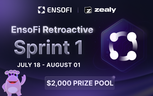 Ensofi_xyz's tweet image. EnsoFi Zealy Sprint: The Race Is On 🏁
EnsoFi’s retroactive sprint is heating up with a 2,000 $USD prize pool - the community’s energy is next level.
🔥 We’re dropping fresh quests daily - more ways to earn, more value for you.
Campaign runs through August 1st - don’t fall…