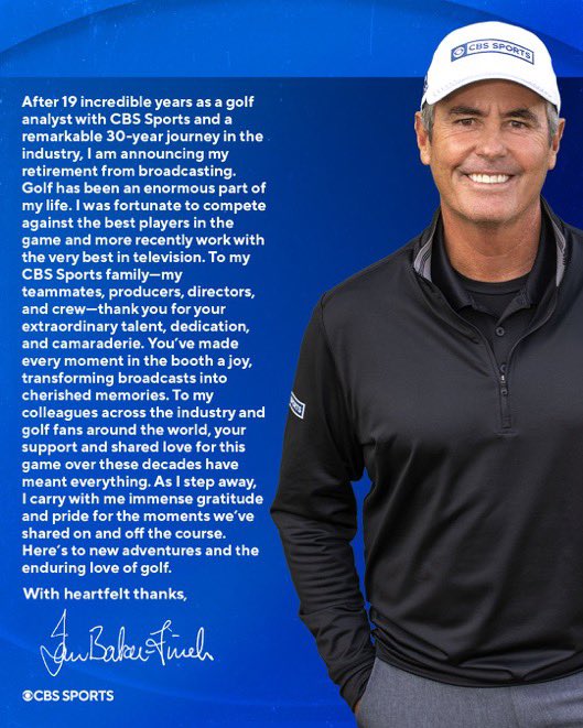 NUCLRGOLF's tweet image. 🚨🏌️♂️🎙️ JUST IN: Legendary golf announcer Ian Baker-Finch is retiring from broadcasting after 30-years, 19 of those were with CBS Sports. He will finish out his career at the Wyndham Championship.
(📸 - @GolfonCBS)