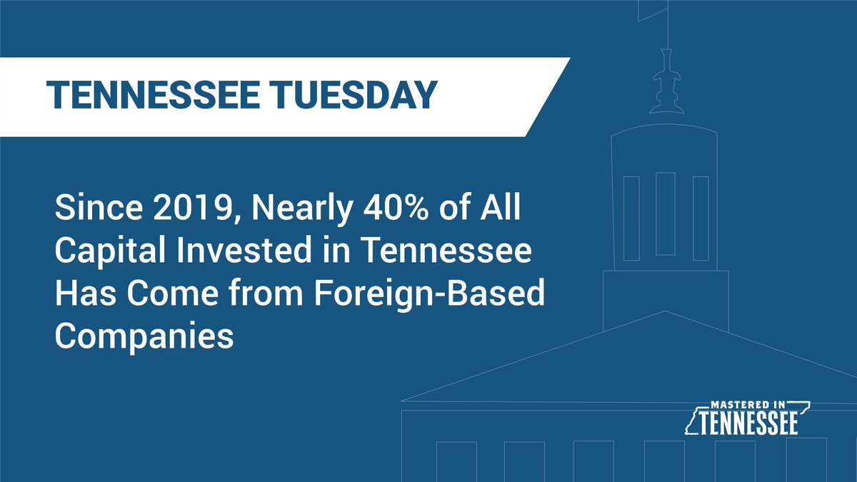 TNECD's tweet image. Did you know that since @GovBillLee took office in 2019, nearly 40% of all capital invested in TN has come from foreign-based companies?
From LG Chem and @kewpieusa to @HankookTireUSA, global brands are choosing TN to fuel their growth, drive innovation and strengthen…