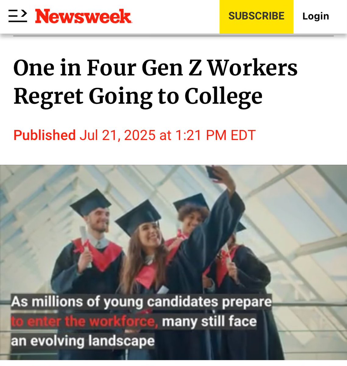 cboyack's tweet image. Skip college, kids... @discoverpraxis instead.
$7,500 tuition, only 6 months of your life, and a guaranteed job when you’re done.
Between avoiding tuition costs and gaining 3.5 extra years of income it’ll make a $300,000+ financial impact on your life.