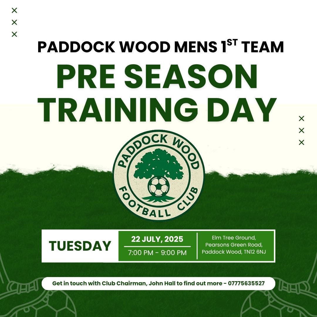 Paddock Wood FC (@paddockwoodfc) on Twitter photo 🚨 Pre-Season is in Full Swing at Paddock Wood! 💪⚽
We're still looking to add quality to the squad, so if you want to come and see what we're building then get in touch!
<a href="/FreeAgentsFC/">Free Agent Showcase</a> <a href="/Player1stUK/">Players 1st UK</a> <a href="/Player_TeamFind/">Player/TeamFinder</a> <a href="/purelyplayers/">Purely Players - 🏴 #FFFUK</a> <a href="/KCFL1516/">Kent County FL News</a> <a href="/KentFA/">Kent FA ⚽</a> <a href="/KentCountyFL/">Kent County Football</a> <a href="/ksnfootball/">Kent Football News</a> 🚨 Pre-Season is in Full Swing at Paddock Wood! 💪⚽
We're still looking to add quality to the squad, so if you want to come and see what we're building then get in touch!
<a href="/FreeAgentsFC/">Free Agent Showcase</a> <a href="/Player1stUK/">Players 1st UK</a> <a href="/Player_TeamFind/">Player/TeamFinder</a> <a href="/purelyplayers/">Purely Players - 🏴 #FFFUK</a> <a href="/KCFL1516/">Kent County FL News</a> <a href="/KentFA/">Kent FA ⚽</a> <a href="/KentCountyFL/">Kent County Football</a> <a href="/ksnfootball/">Kent Football News</a>