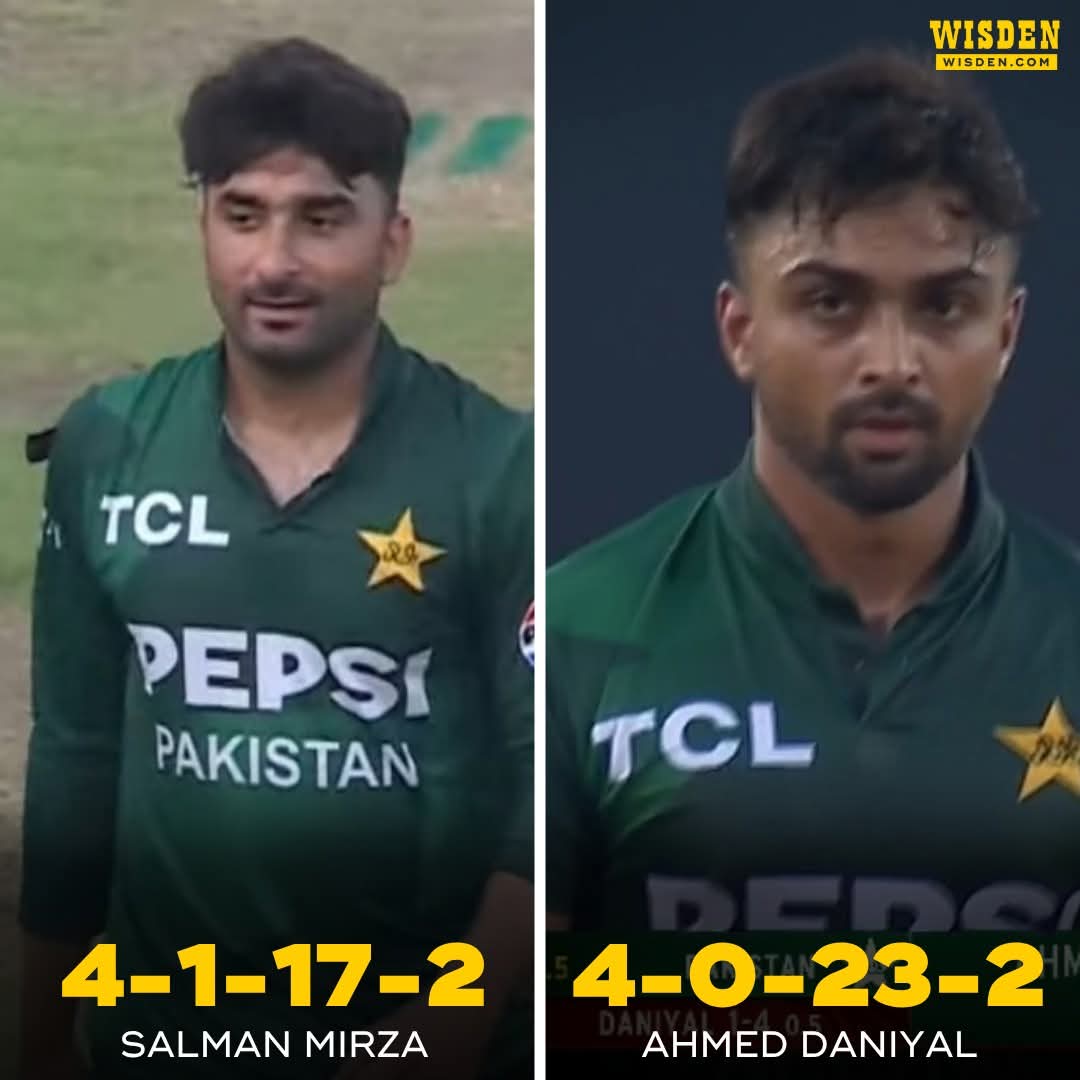 WisdenCricket's tweet image. Salman Mirza 🤝 Ahmed Daniyal
Impressive spells from Pakistan’s newcomers keep Bangladesh to a modest total in the second T20I.
#BANvPAK #Cricket