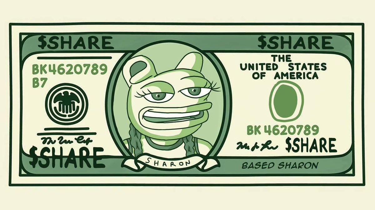 basedsharon__'s tweet image. The only bill you ever need!💰

$SHARE on @base 🟦