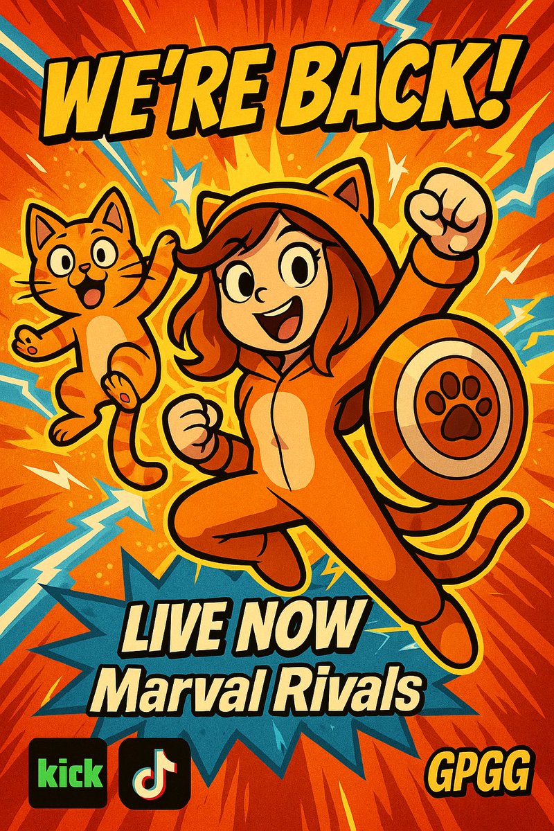 I’M BAAACKK! After 2 weeks of sun, snacks, and snoozes, it’s time to cause some real chaos in Marvel Rivals🐱

Live now on Kick  — come hang with the GPGG crew! 
🟢 kick.com/JaydeePlayz

#MarvelRivals #Kick #GPGG