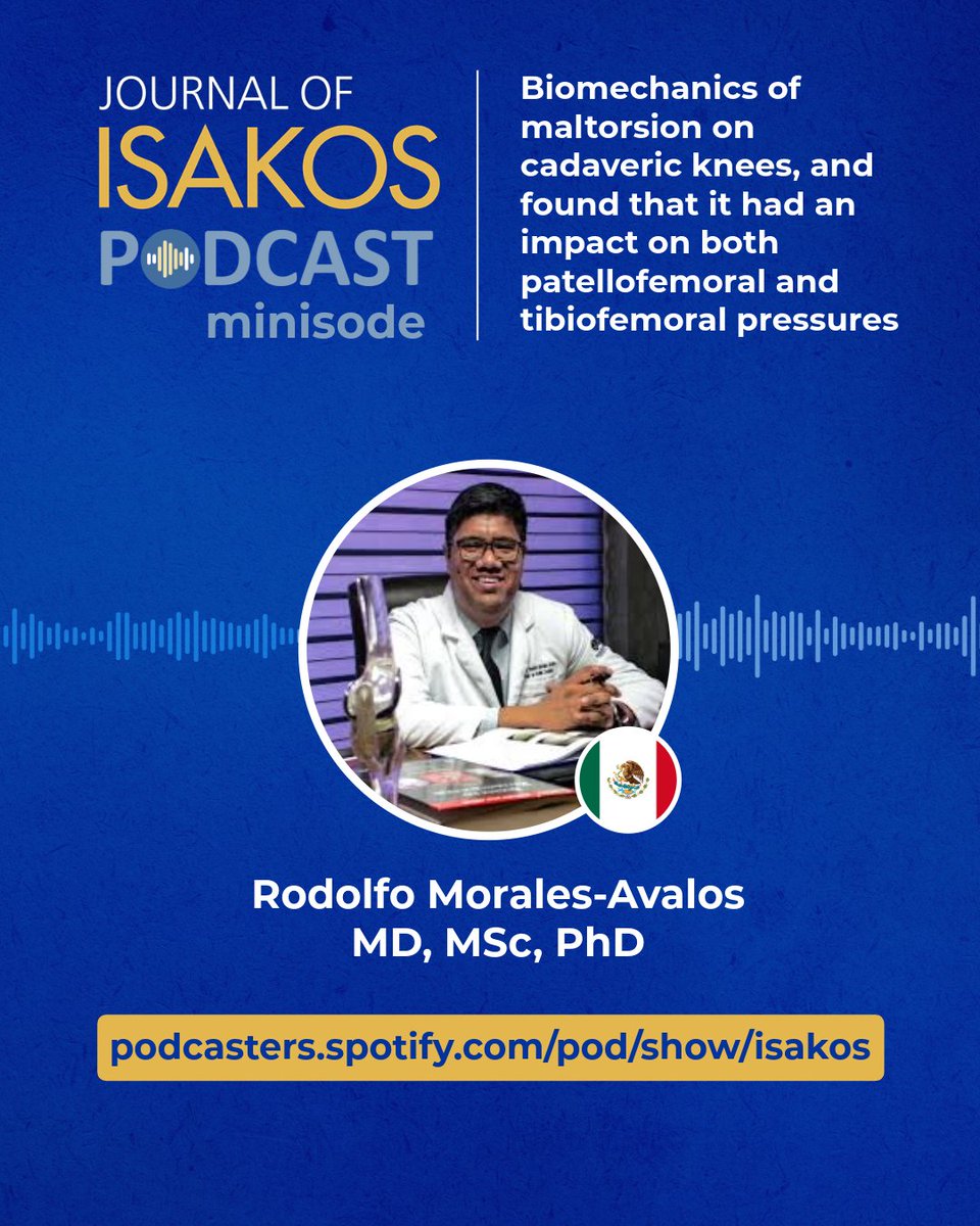 What’s the biomechanical impact of femoral maltorsion? 🦵
Dr. Morales &amp; Prof. Khanduja discuss new research on our latest ISAKOS Podcast.
🎧 Listen: podcasters.spotify.com/pod/show/isakos
#ISAKOS #JISAKOS #OrthopaedicResearch #KneeSurgery #SportsMedicine