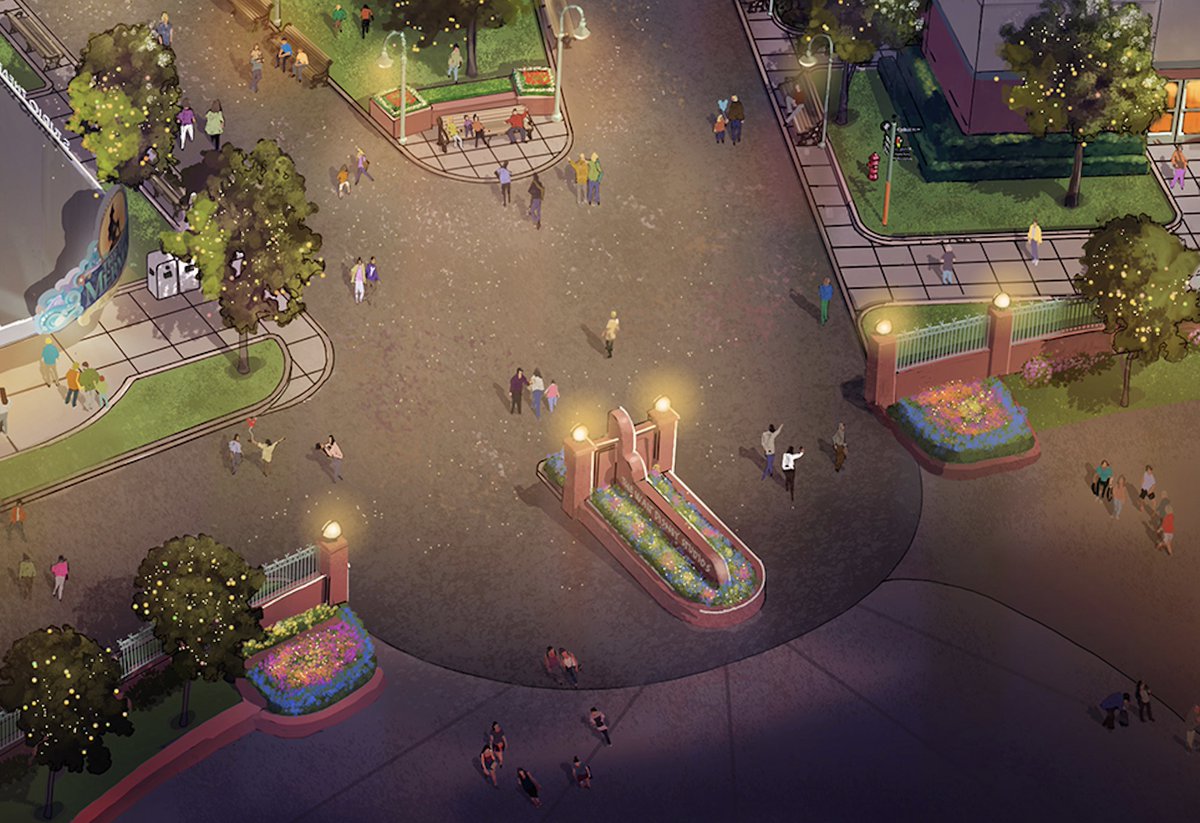 DSNYNewscast's tweet image. Notable differences between the "The Magic of Disney Animation" area replacing Animation Courtyard in 2026:
• Star Wars Launch Bay exterior replaced by iconic Mickey’s Sorcerer Hat to represent the Burbank animation building.
• Disney•MGM Studios arch has been removed.