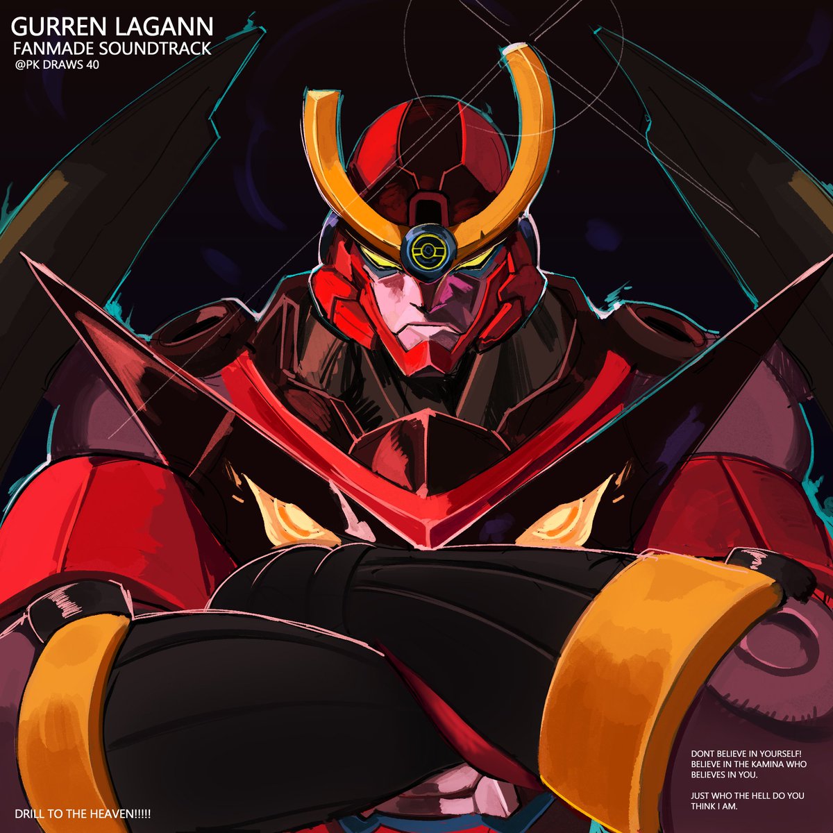 Pk_draws_40's tweet image. Made a fan Album cover based on the O.G. Gurren Lagann art covers
do you fuck with it?