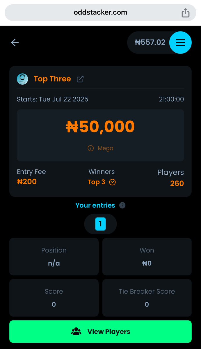 isthaths's tweet image. My entry for the 50,000 parley ending today on Oddstacker
TOP 3 WINNERS TAKES ALL
My booking code as follows: 238376
Distribute 24.99 points for the 4 games
tinyurl.com/HSUWunruly