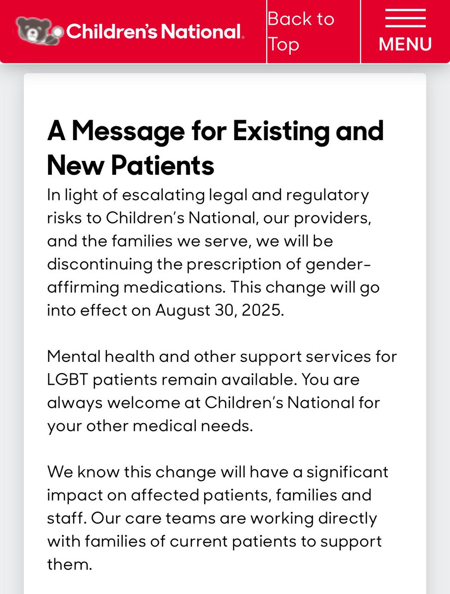 👍🏼🗞️The good news: another children’s hospital has announced that they will stop chemically castrating children — because of pressure from the Trump administration ...
