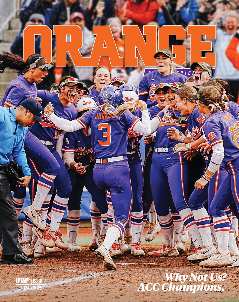 IPTAY's tweet image. IPTAY members, check your mailboxes! 馃摢
This year鈥檚 fourth issue of Orange: The Experience magazine has been mailed, featuring @clemsonsoftball 鈥榮 historic run and ACC Championship season!
IPTAY members can also access the magazine online at ClemsonPlus.com/IPTAY