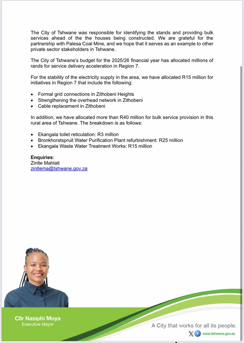 nasiphim's tweet image. City of Tshwane and Palesa Coal Mine handover eight houses to Bronkhorstspruit residents as part community uplift initiative. @CityTshwane