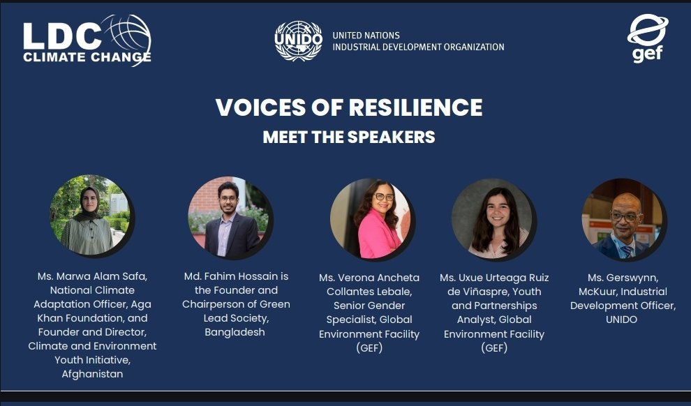 All is set for tomorrow 
Meet some of the speakers for the upcoming webinar "Voices of Resilience" Women and Youth at the Forefront of Climate Action.

Easy Registration: 

🗓️ 23 July | 🕝 2:00–3:30 PM CEST 
🔗 Register here: bit.ly/4kFFbGu 

#LDCs #WomenInClimateAction