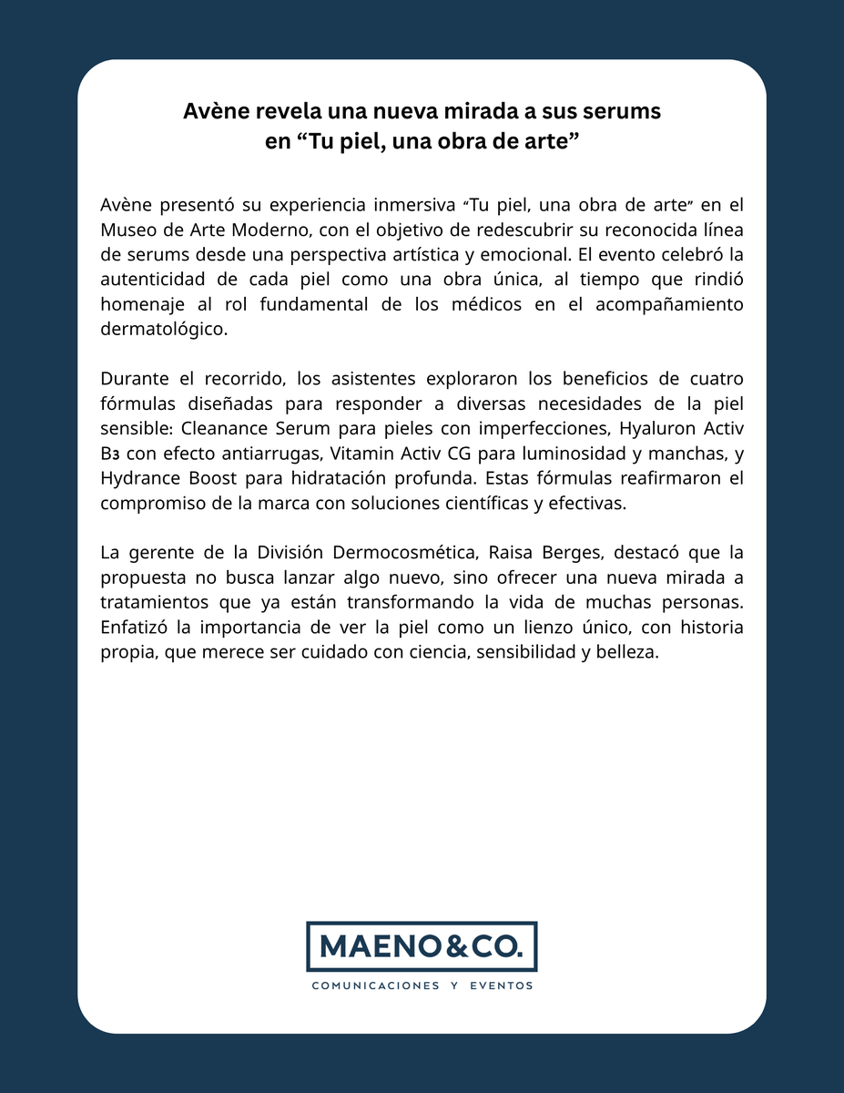 maenoco's tweet photo. Avène revela una nueva mirada a sus serums
en “Tu piel, una obra de arte”. 

#Avène #Serums #Obradearte https://t.co/i0gVGguJIi
