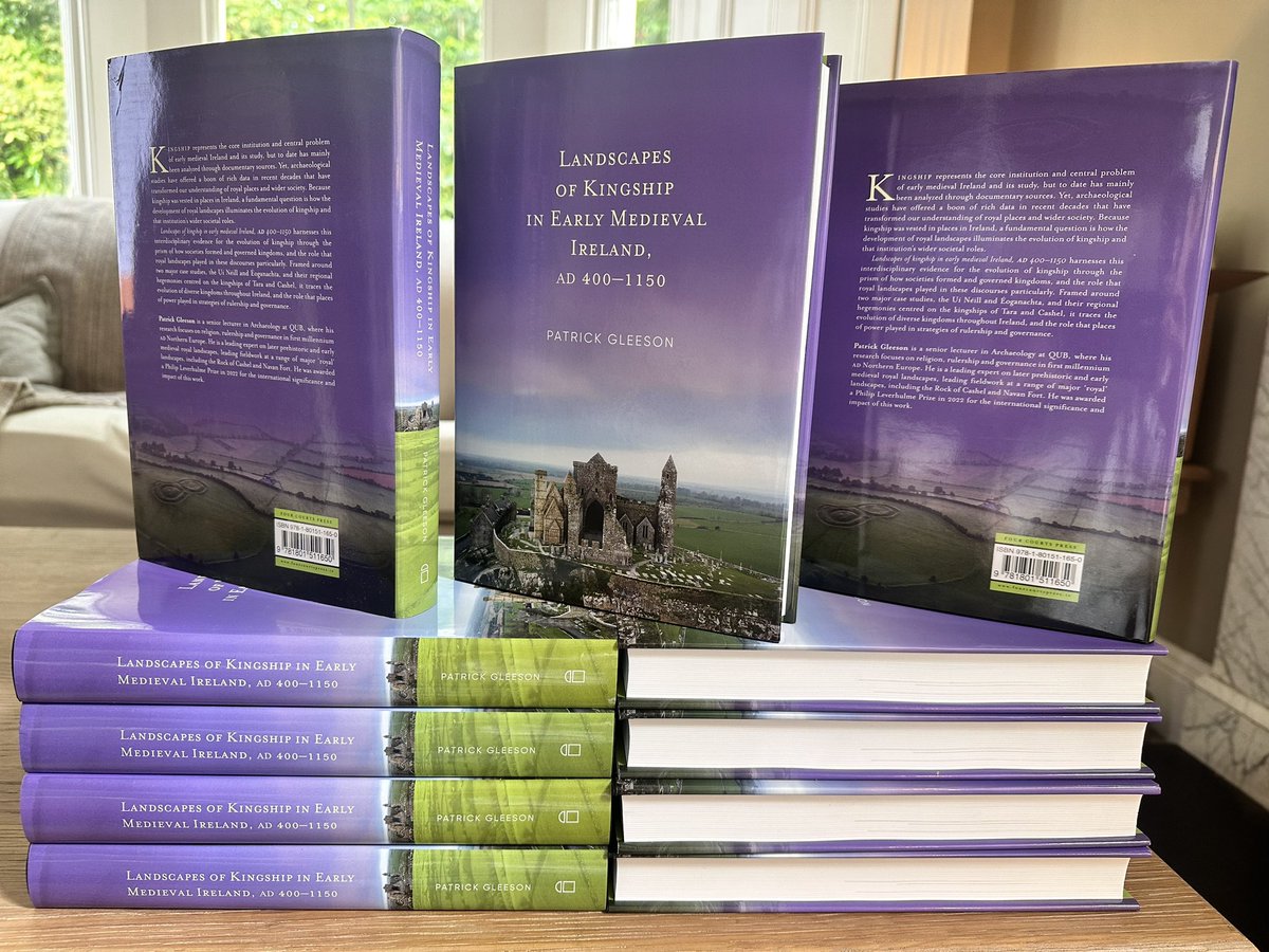 papgleeson's tweet image. My new book Landscapes of Kingship in Early Medieval Ireland with @FourCourtsPress is finally out, and it’s a beaut. Hitting bookshops tomorrow and you can order online here for only €45 - bargain! First interdisciplinary study of early Irish kingship fourcourtspress.ie/books/2025/lan…