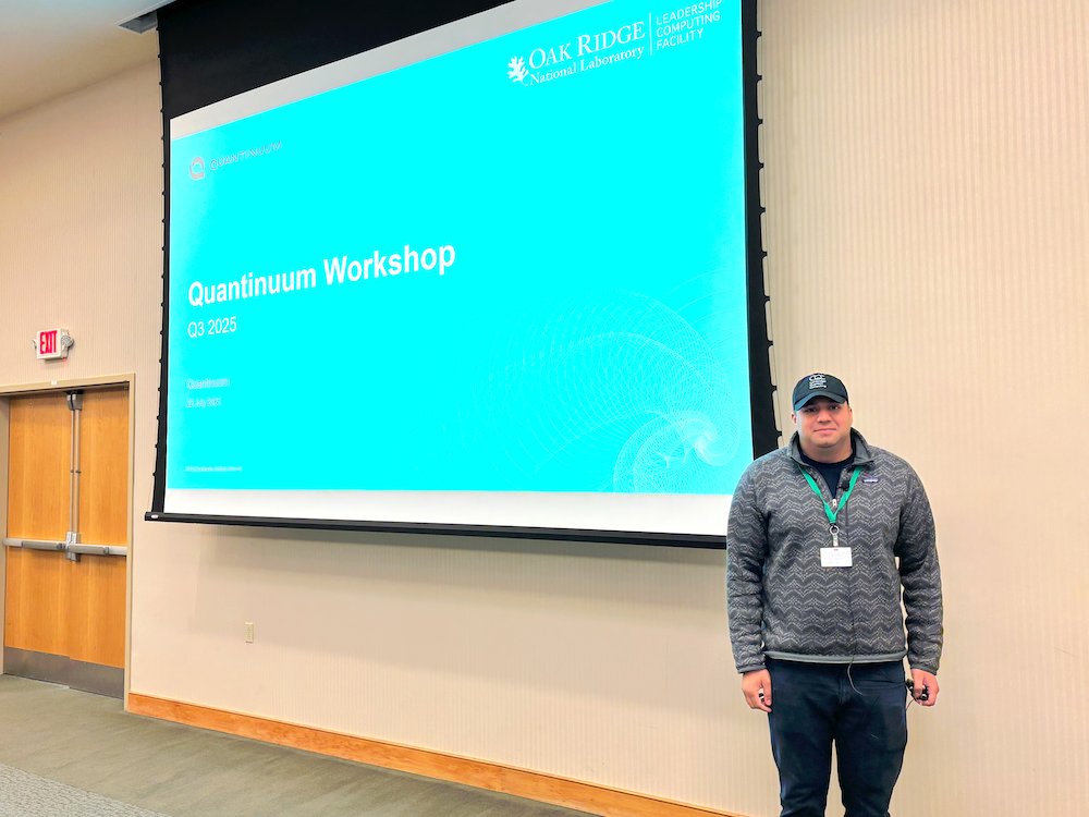 OLCFGOV's tweet image. Day 2 of the Quantum Computer User Forum is underway at @ORNL!
The morning kicked off with an in-depth workshop from @QuantinuumQC. ✨