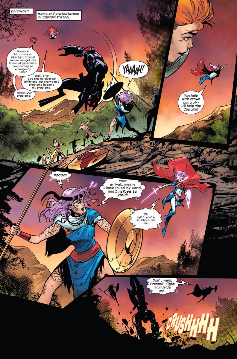 MentalMonarch's tweet image. Off panel Betsy must be traveling to other realities and helping her Captains across the omniverse. This could be a great Unlimited story. 💜