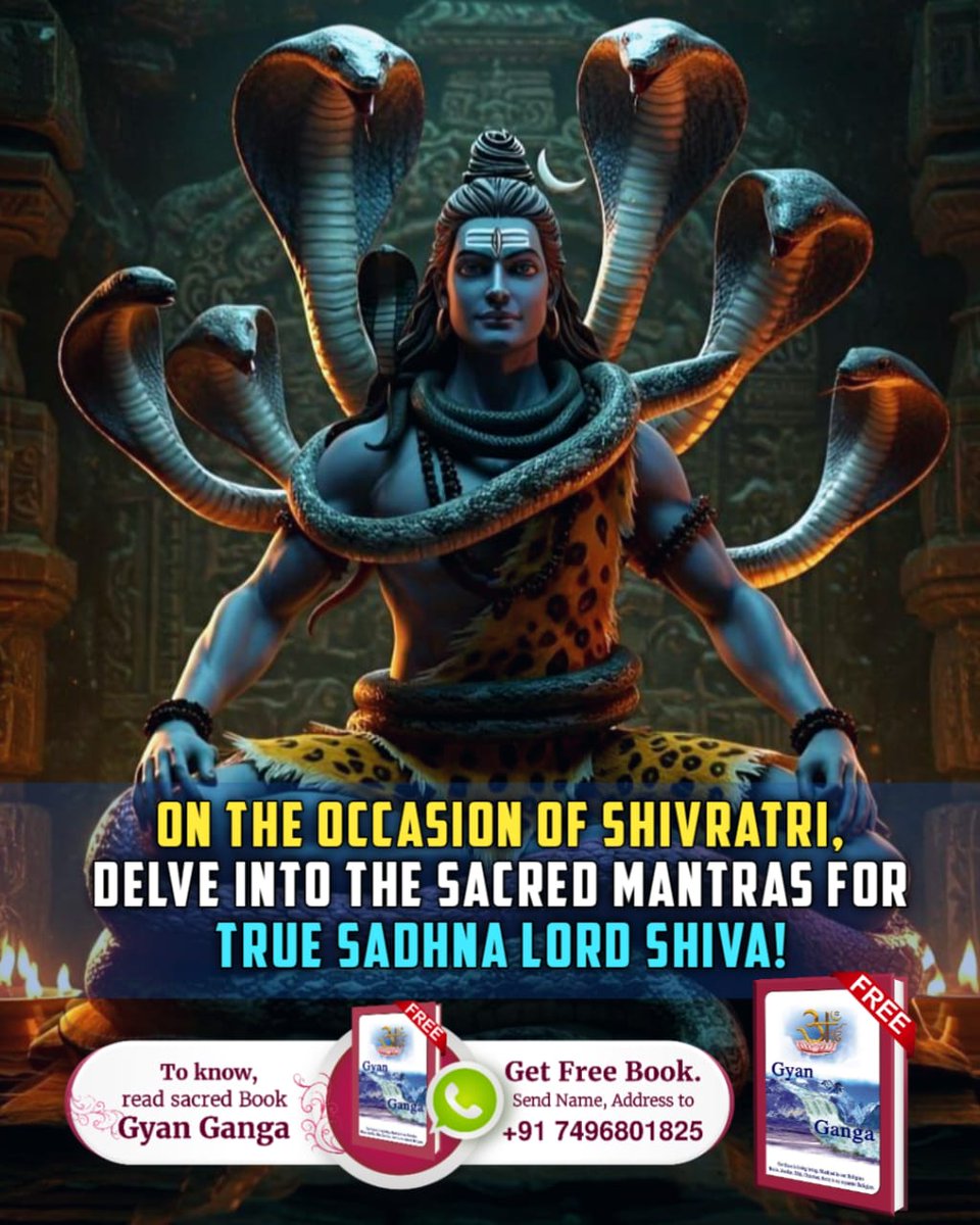 #शिवजी_की_समर्थता
 ON THE OCCASION OF SHIVRATRI, DELVE INTO THE SACRED MANTRAS FOR TRUE SADHNA LORD SHIVA!

 👉🏻To know, read sacred Book Gyan Ganga.
Gyan Ganga On Shivratri