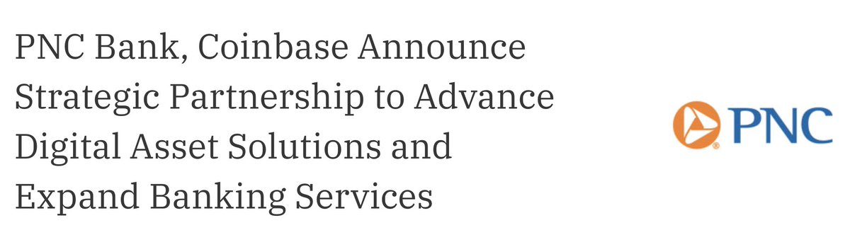 BitcoinNewsCom's tweet image. JUST IN: PNC Bank announces a strategic partnership with Coinbase to develop an initial offering that will enable clients to buy, hold, and sell cryptocurrencies.
