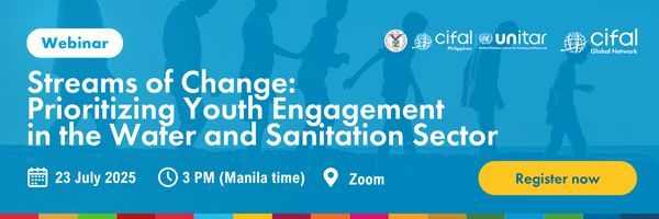 UN_Water's tweet image. 📢 Join the 3rd session of the Streams of Change webinar series by UNITAR Global Water Academy:
“Prioritizing Youth Engagement in the Water and Sanitation Sector”
🗓️ July 23, 2025 – in recognition of #WorldYouthSkillsDay
🔗 Register: bit.ly/CIFALPHStreams…