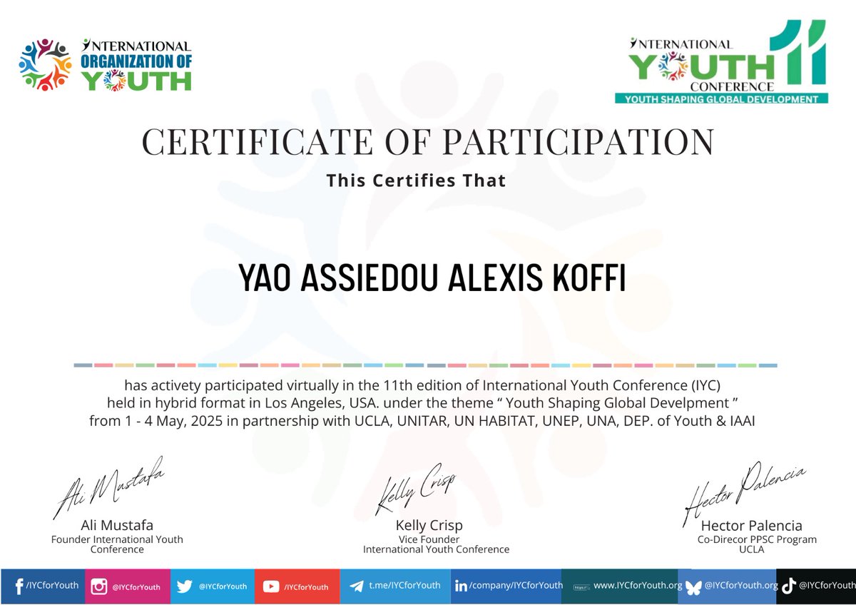 ✨𝐅𝐢𝐞𝐫 𝐞𝐭 𝐡𝐨𝐧𝐨𝐫𝐞́🥂🥳  

Participation à la 11𝐞̀𝐦𝐞 𝐞́𝐝𝐢𝐭𝐢𝐨𝐧 𝐝𝐞 𝐥𝐚 𝐂𝐨𝐧𝐟𝐞́𝐫𝐞𝐧𝐜𝐞 𝐈𝐧𝐭𝐞𝐫𝐧𝐚𝐭𝐢𝐨𝐧𝐚𝐥𝐞 𝐝𝐞 𝐥𝐚 𝐉𝐞𝐮𝐧𝐞𝐬𝐬𝐞, organisée en format hybride depuis 𝐋𝐨𝐬 𝐀𝐧𝐠𝐞𝐥𝐞𝐬, 𝐚𝐮𝐱 𝐄́𝐭𝐚𝐭𝐬-𝐔𝐧𝐢𝐬.