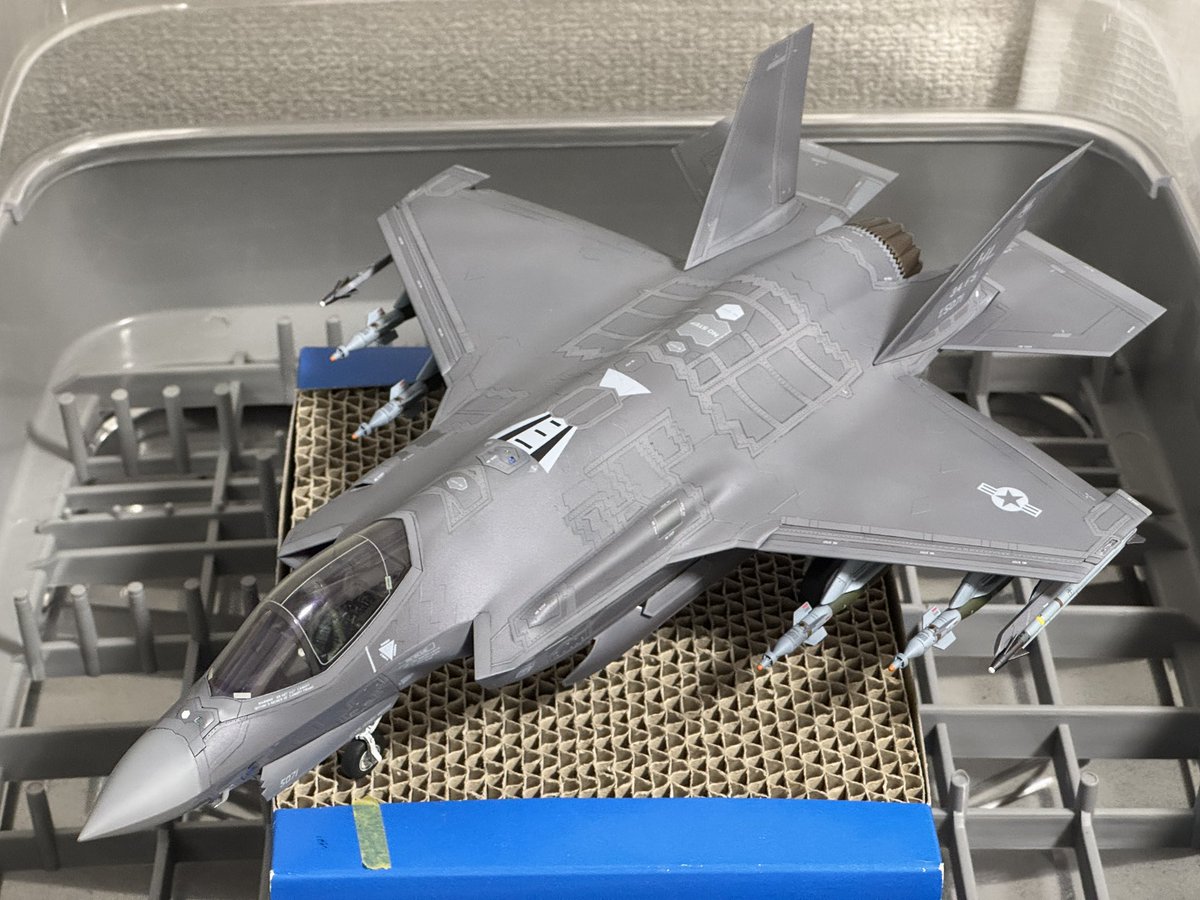 0253th's tweet image. 今年の巌流会展示会にはこのタミヤ1/48F-35Aを展示します