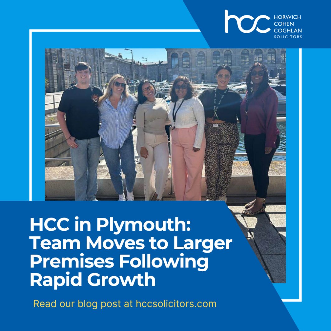 The HCC Plymouth team has been growing... 

Read all about it - hccsolicitors.com/growth-of-hcc-…

#growth #officemove