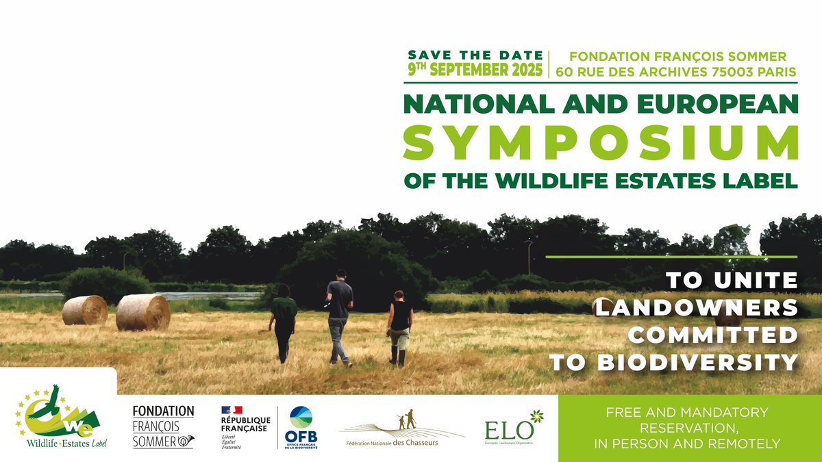 European Landowners' Organization (@eulandownersorg) on Twitter photo 📢 JOIN US: The <a href="/EULandownersOrg/">European Landowners' Organization</a>, together with the <a href="/FondationSommer/">Fondation François Sommer</a>, is proud to invite you to the National and European symposium of the Wildlife Estates Label (Label Territoires de Faune Sauvage).
🗓️ 9 September – Paris
📍 François Sommer Foundation, Musée de la Chasse et de 📢 JOIN US: The <a href="/EULandownersOrg/">European Landowners' Organization</a>, together with the <a href="/FondationSommer/">Fondation François Sommer</a>, is proud to invite you to the National and European symposium of the Wildlife Estates Label (Label Territoires de Faune Sauvage).
🗓️ 9 September – Paris
📍 François Sommer Foundation, Musée de la Chasse et de