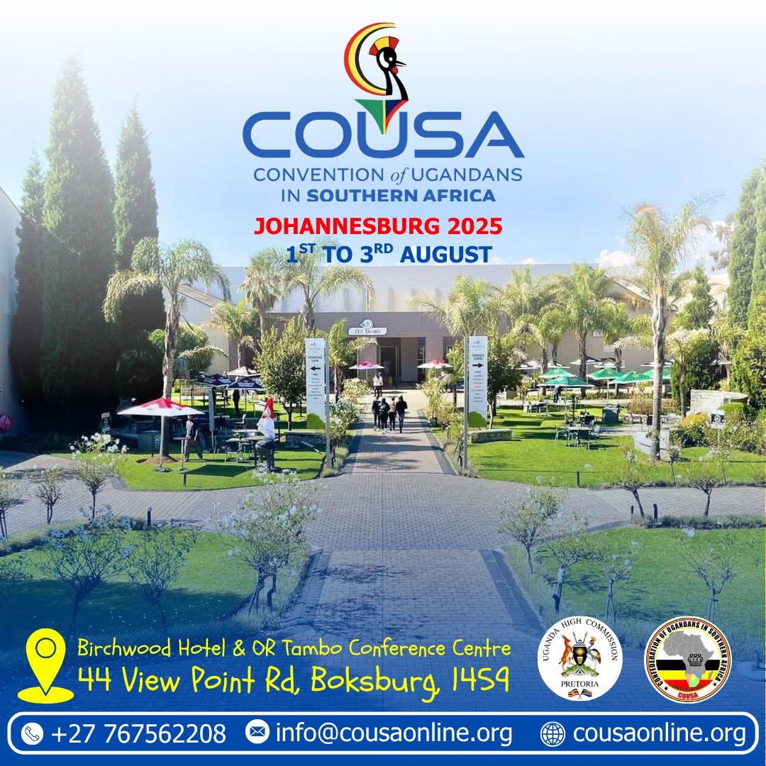 AmoruPaul's tweet image. The 3rd Annual Convention of Ugandans in Southern Africa will be held from August 1-3, 2025, under the theme: Building and Empowering our Communities for a Better Future. @UgEmbassySA in Pretoria proudly supports this initiative to strengthen our diaspora and foster…