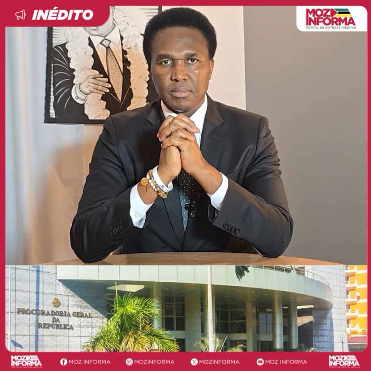 mozinforma's tweet image. ‼️ Procuradoria Geral da República de Moçambique acusa formalmente Venâncio Mondlane de ter cometido cinco (5) crimes durante o período pós-eleitoral.
A PGR deu a conhecer nesta Terça-Feira (22/07), os crimes pelos quais o líder da oposição moçambicana, Venâncio Mondlane, é…