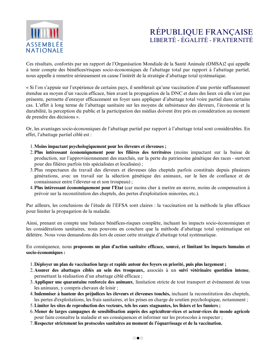 FiAssemblee's tweet image. 🔴📄 Dermatose nodulaire contagieuse : pourquoi la stratégie d’abattage total systématique est délétère, et notre proposition de plan d’action sanitaire.
➡️ Courrier de Mathilde Panot, Aurélie Trouvé, Manon Meunier, Mathilde Hignet, Loïc Prud'homme et Jean-François Coulomme à la…